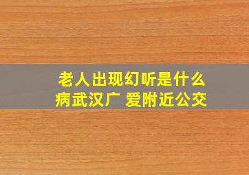 老人出现幻听是什么病武汉广 爱附近公交